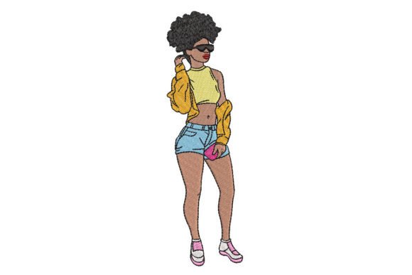 African Fashion Girl Embroidery Design Review for Craft Fair Sellers