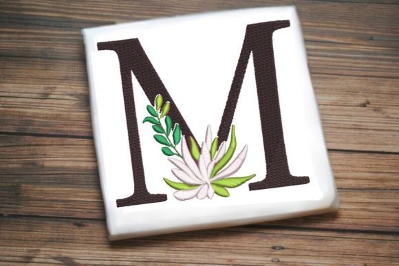 M Letter Decorative Greenery Alphabet Monogram