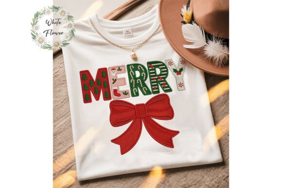 Merry Christmas Embroidery PNG Clipart