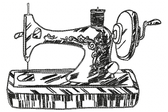 Sewing Line Embroidery Design for Boutique Apparel